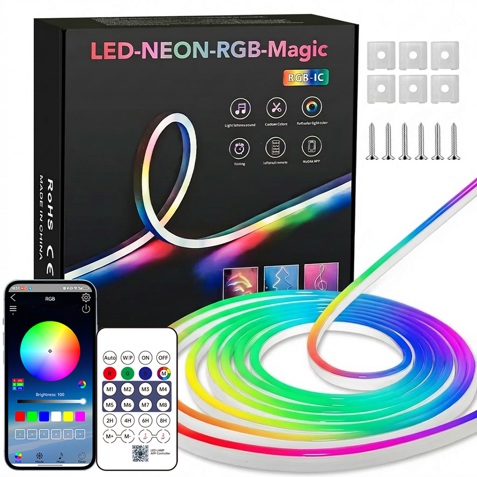 Home Decor Free App - Bande LED néon RGB Bluetooth 1-10m