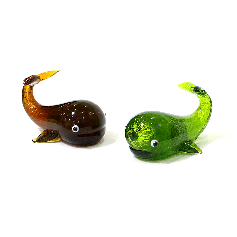 Home Decor Y2K - Statue miniature de baleine en verre
