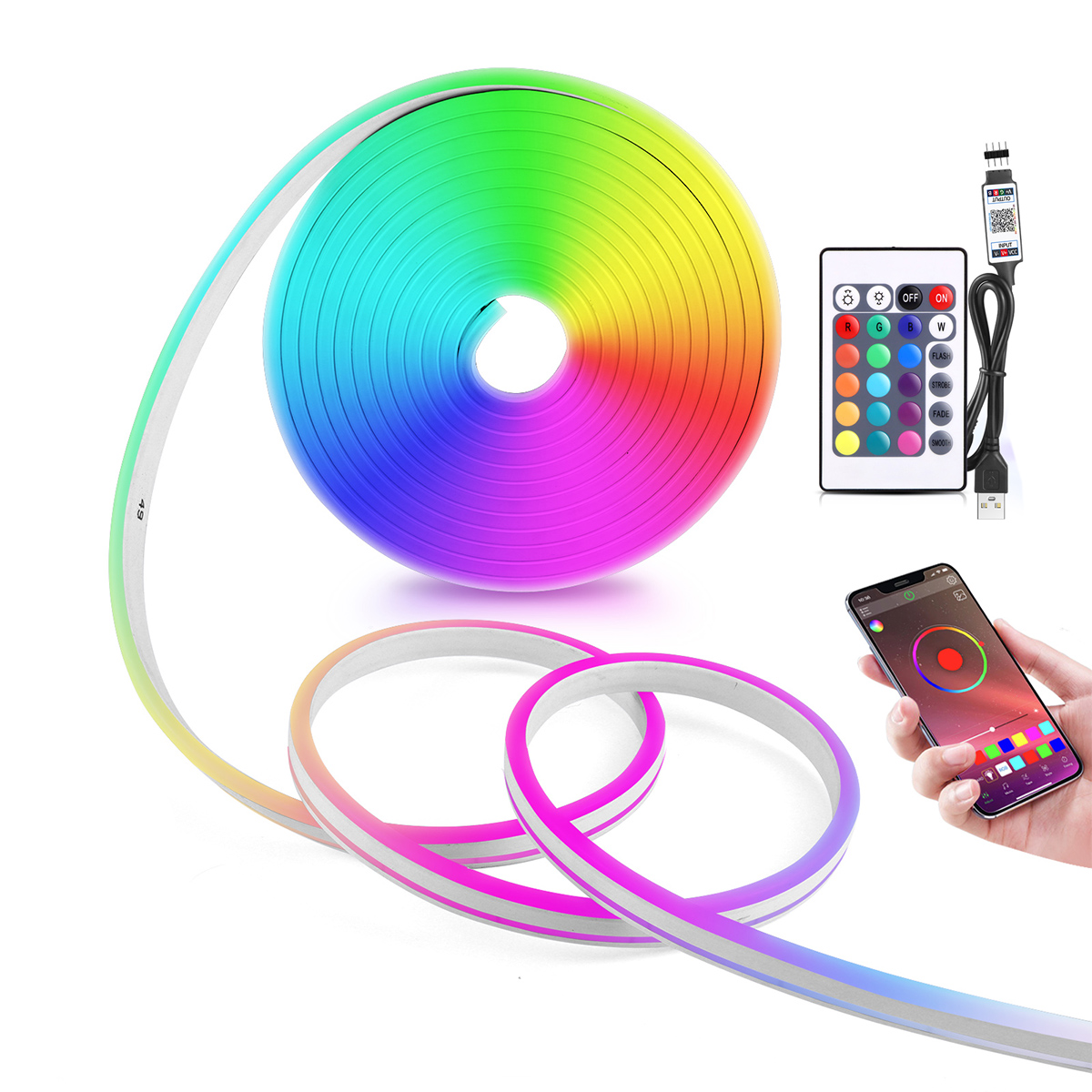 Home Decor Free App - Bande lumineuse LED néon RGB USB