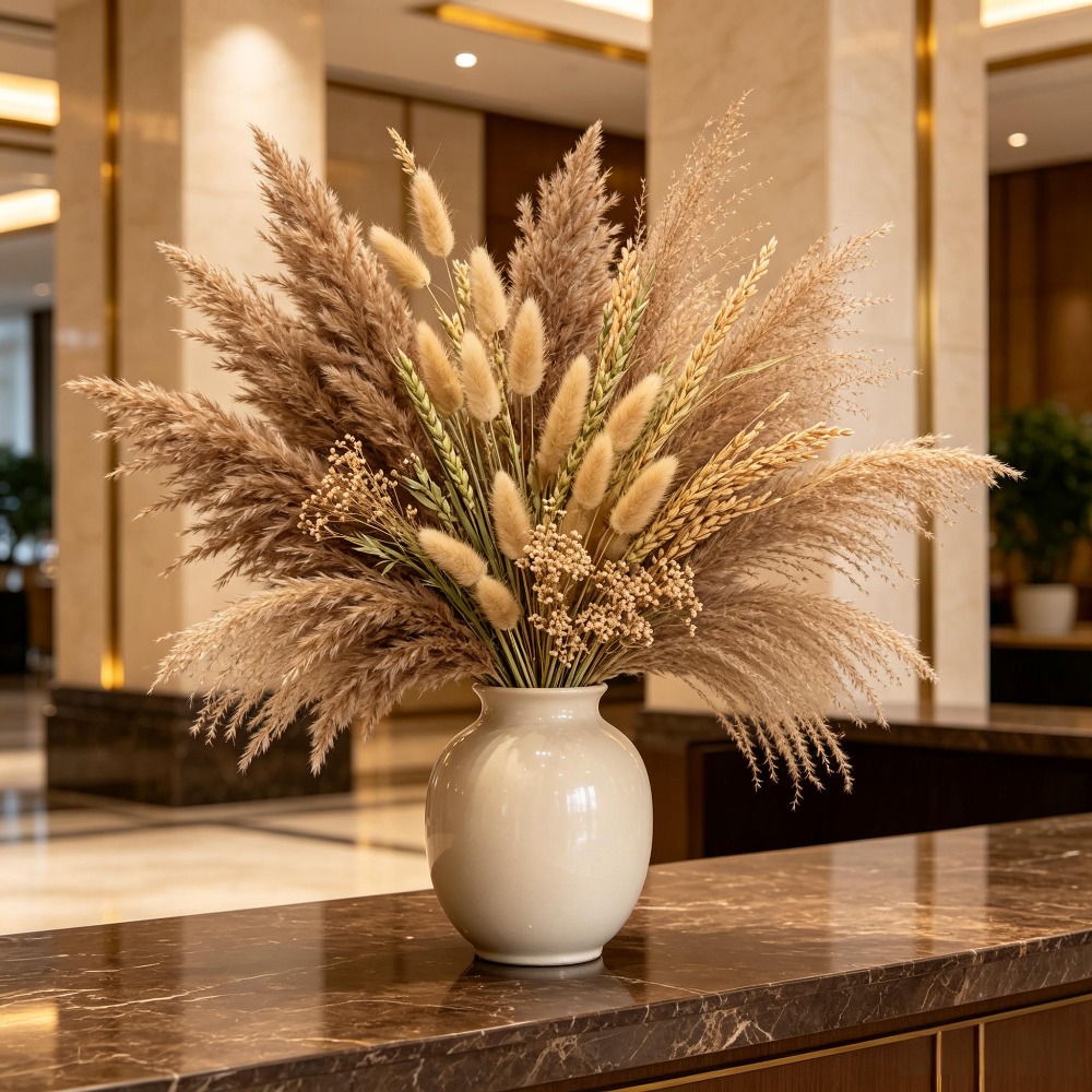 Pampas Grass Decor - 1 Bouquet de fleurs séchées mélangées,