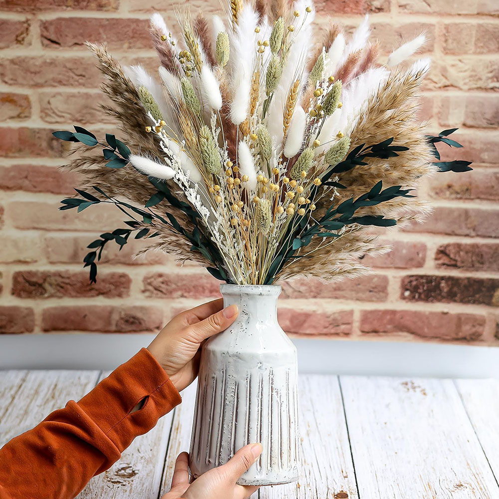 Pampas Grass Decor - Bouquet d'herbe de Pampa séchée, 100