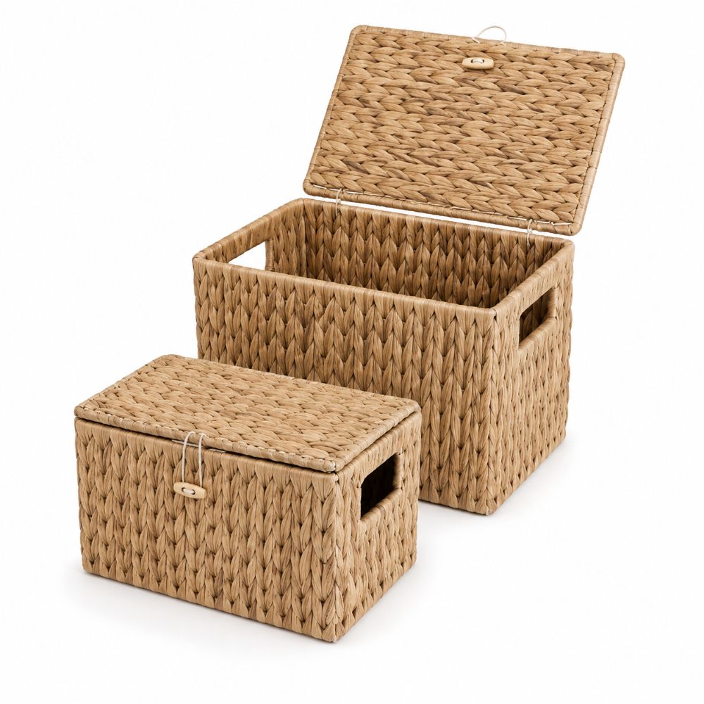 Rattan Plant Basket - Panier de rangement rectangulaire en jacinthe
