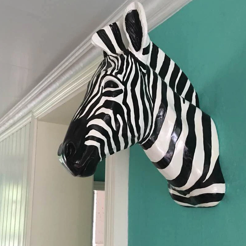 Home Decor Y2K - Statue de tête de zèbre en