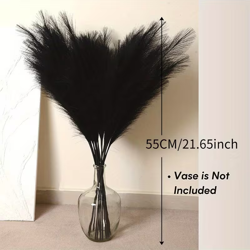 Pampas Grass Decor - 6 pièces de décoration artificielle en