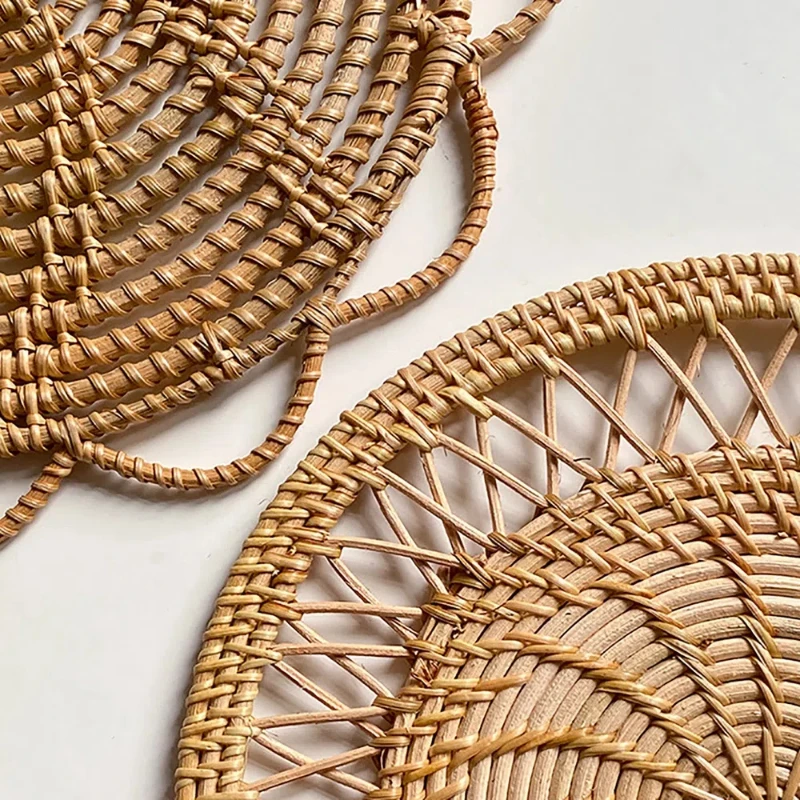 Plateau rond en osier tressé,  - Rattan Plant Basket avis et prix