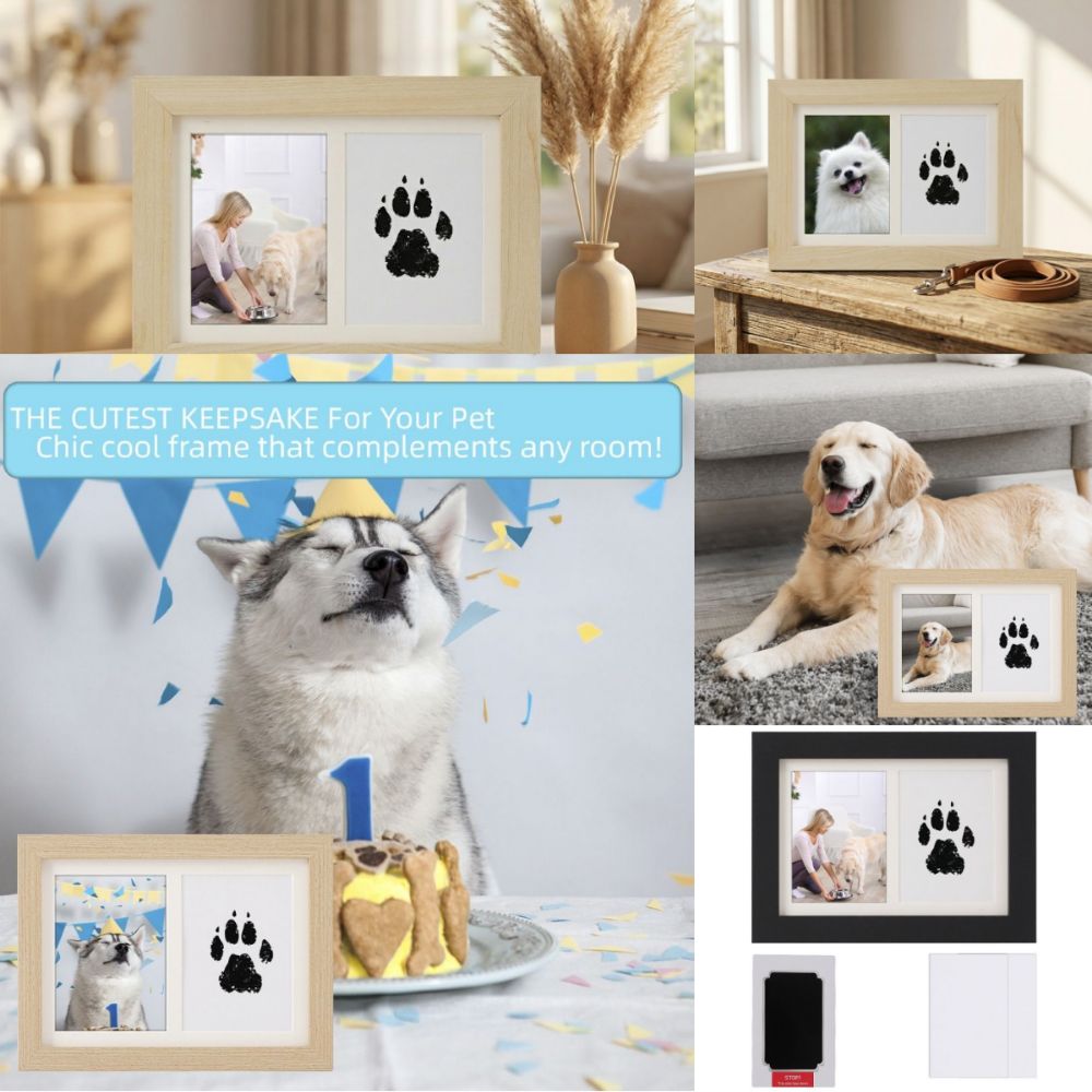 Kit d'empreintes de pattes d'a - Bamboo Photo Frame avis et prix