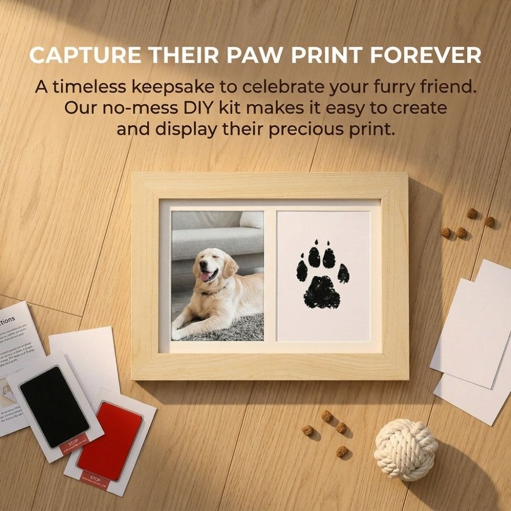 Kit d'empreintes de pattes d'a - Bamboo Photo Frame avis et prix