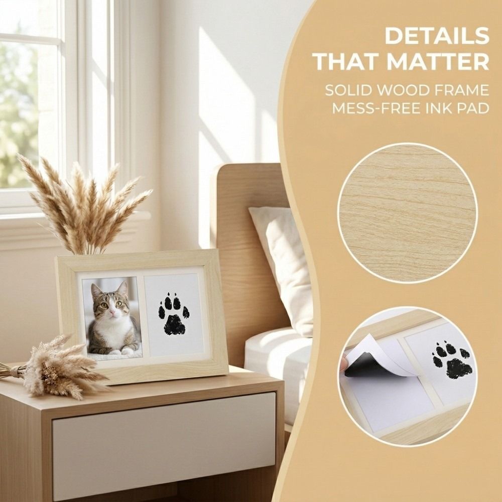Kit d'empreintes de pattes d'a - Bamboo Photo Frame avis et prix