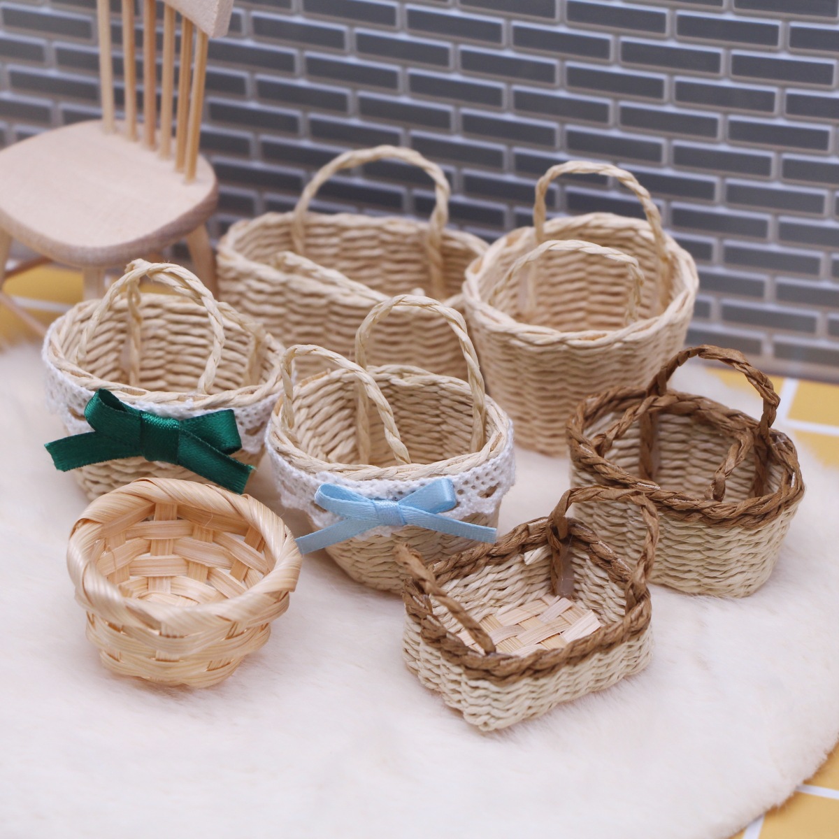 1Pc maison de poupée tissé à l - Rattan Plant Basket avis et prix