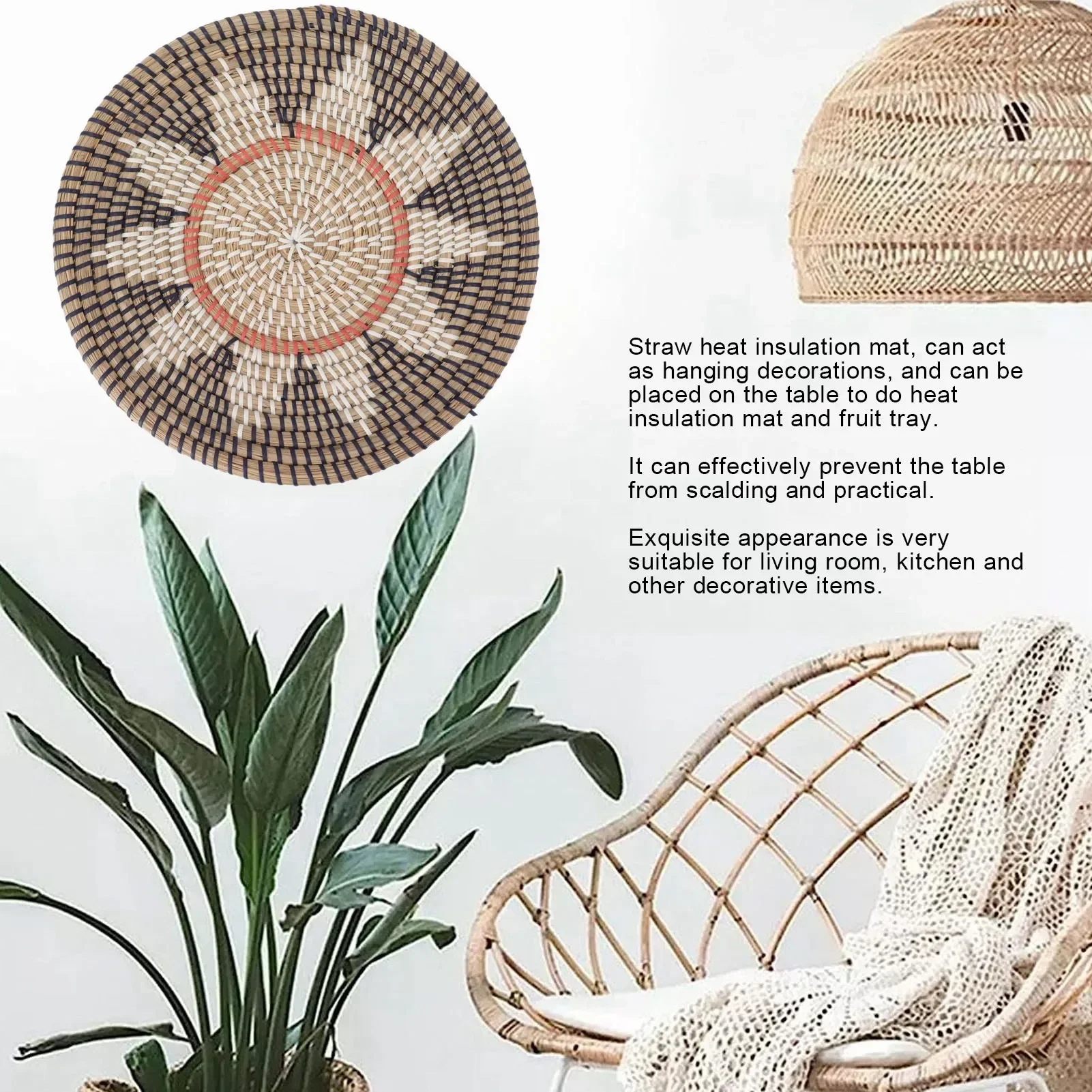 Ornements muraux ronds en herb - Rattan Plant Basket avis et prix