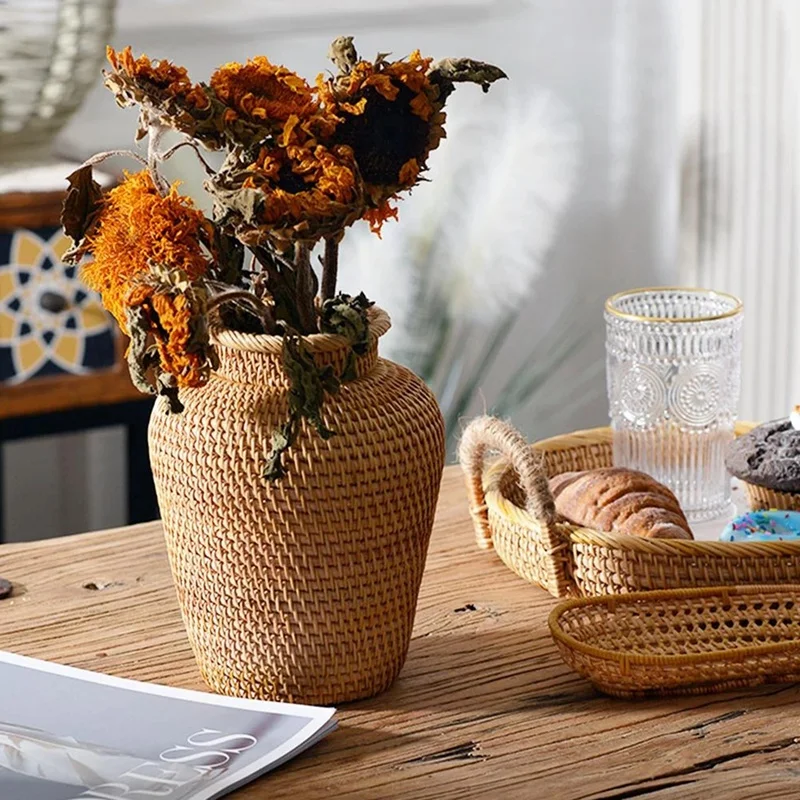 Panier en osier rotin suspendu - Rattan Plant Basket avis et prix