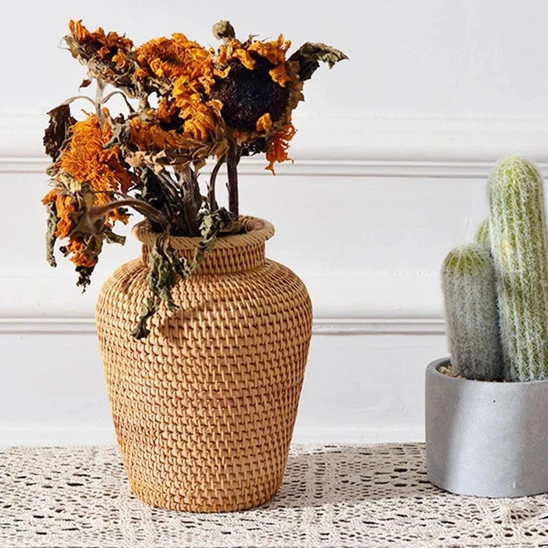 Panier en osier rotin suspendu - Rattan Plant Basket avis et prix